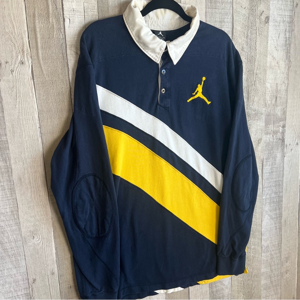 Vintage Nike Air Jordan 23 Rugby Shirt Long Sleeve Striped Jumpman Polo
Mens 2XL - Picture 4 of 10